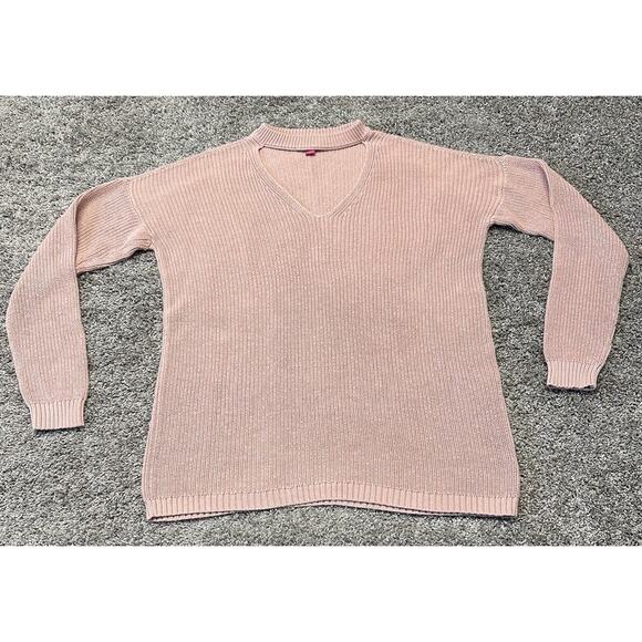 Vince Camuto Women's Small Cutout Tunic‎ Knit Sweater Long Sleeve Pink - Picture 1 of 9